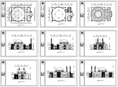 دانلود 12 پلان اتوکد معماری مسجد | فایل DWG